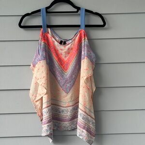 ☀️BOGO Item Three Hearts Multicolor Boho Cold Shoulder Blouse☀️